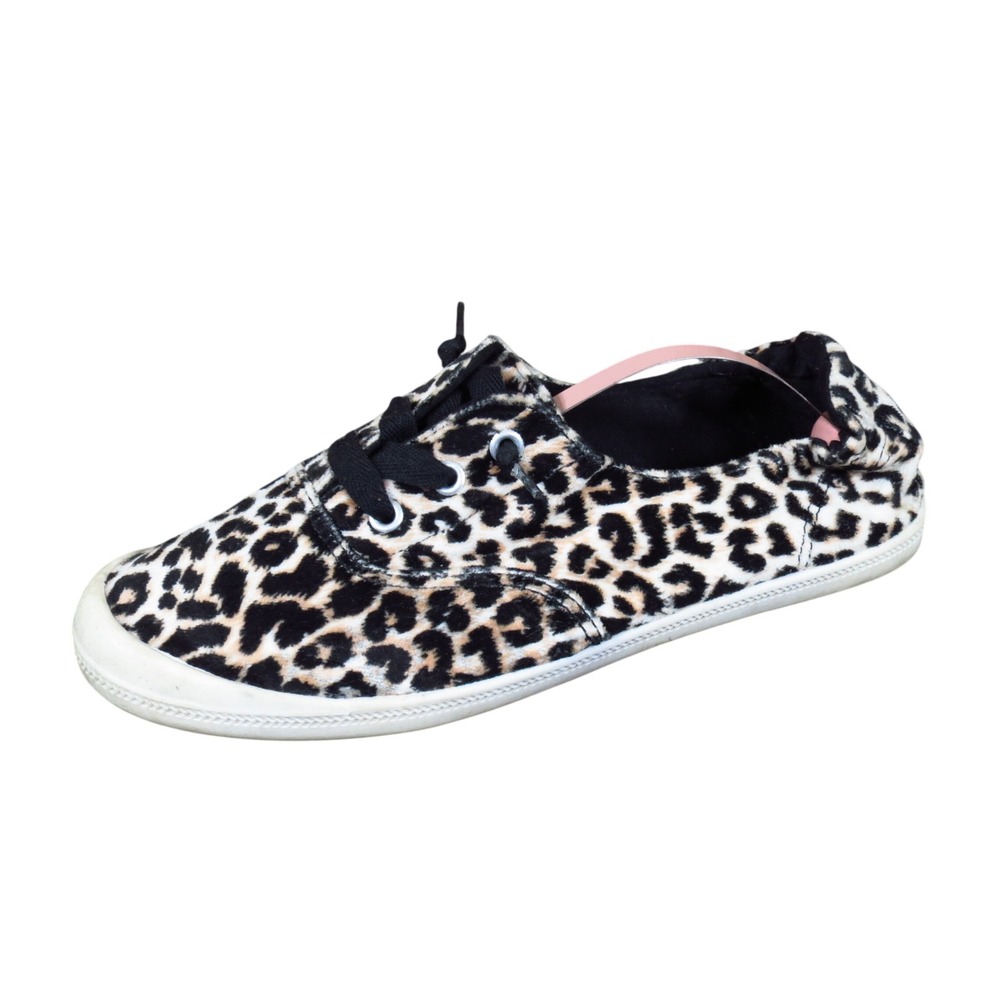 Madden Girl Leopard Print Canvas Sneaker - Black, White, Tan